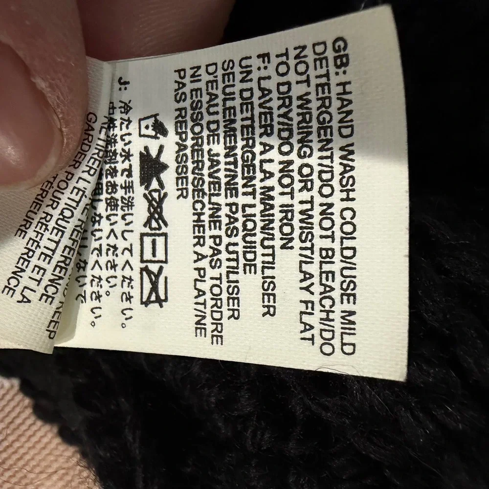 The North Face Beanie Unisex One Size Black Excellent Cable Knit Wool Blend